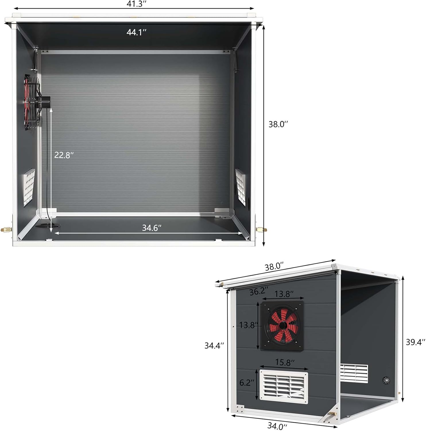 GDLF Generator Shed, Outdoor Generator Box with Cooling Fan, Weatherproof & Soundproof Insulation Quiet Box for Portable Power Source