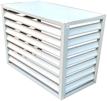 Outdoor Aluminum Alloy Air Conditioner Cover Mini Split AC Protection Weatherproof Shield for Outdoor Units White AC Cover (110 * 60 * 80cm)