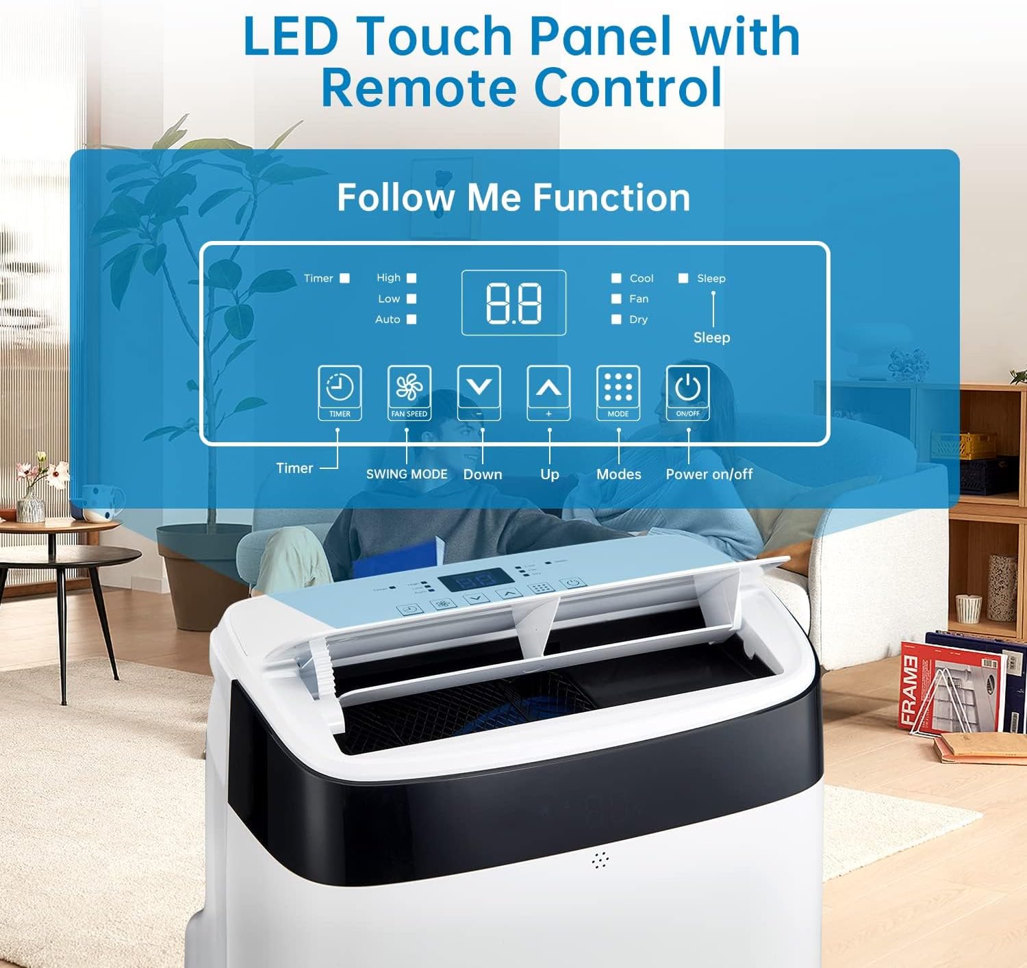 Acekool 10000 BTU Portable AC Unit with Remote Control, Dual Motor Portable Air Conditioners for Home/Office/Dorms