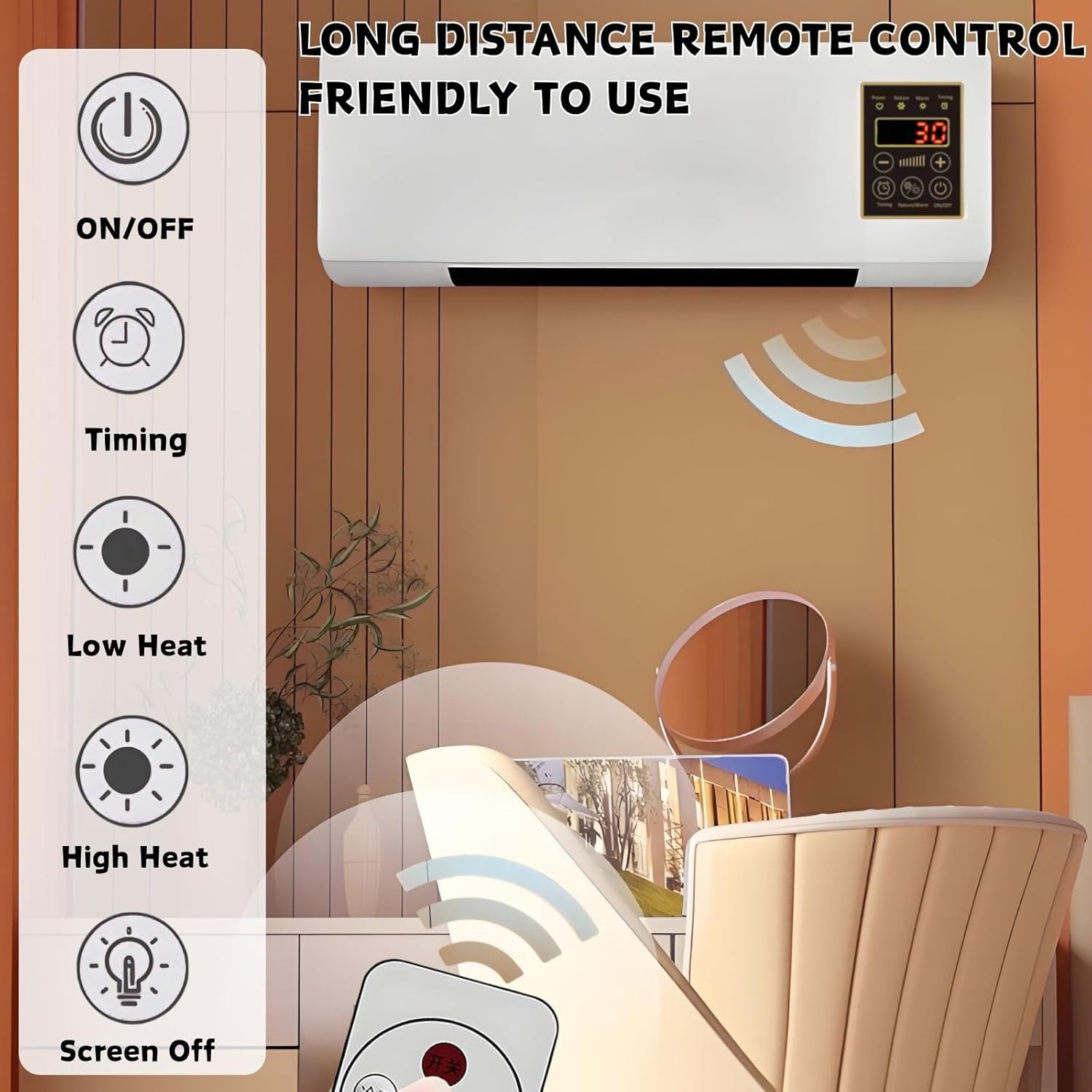 Mini Portable Air Conditioners Wall Mount Fan Ac And Heater Combo Unit With Remote Smart Air Conditioner Fan Waterproof For Bathroom