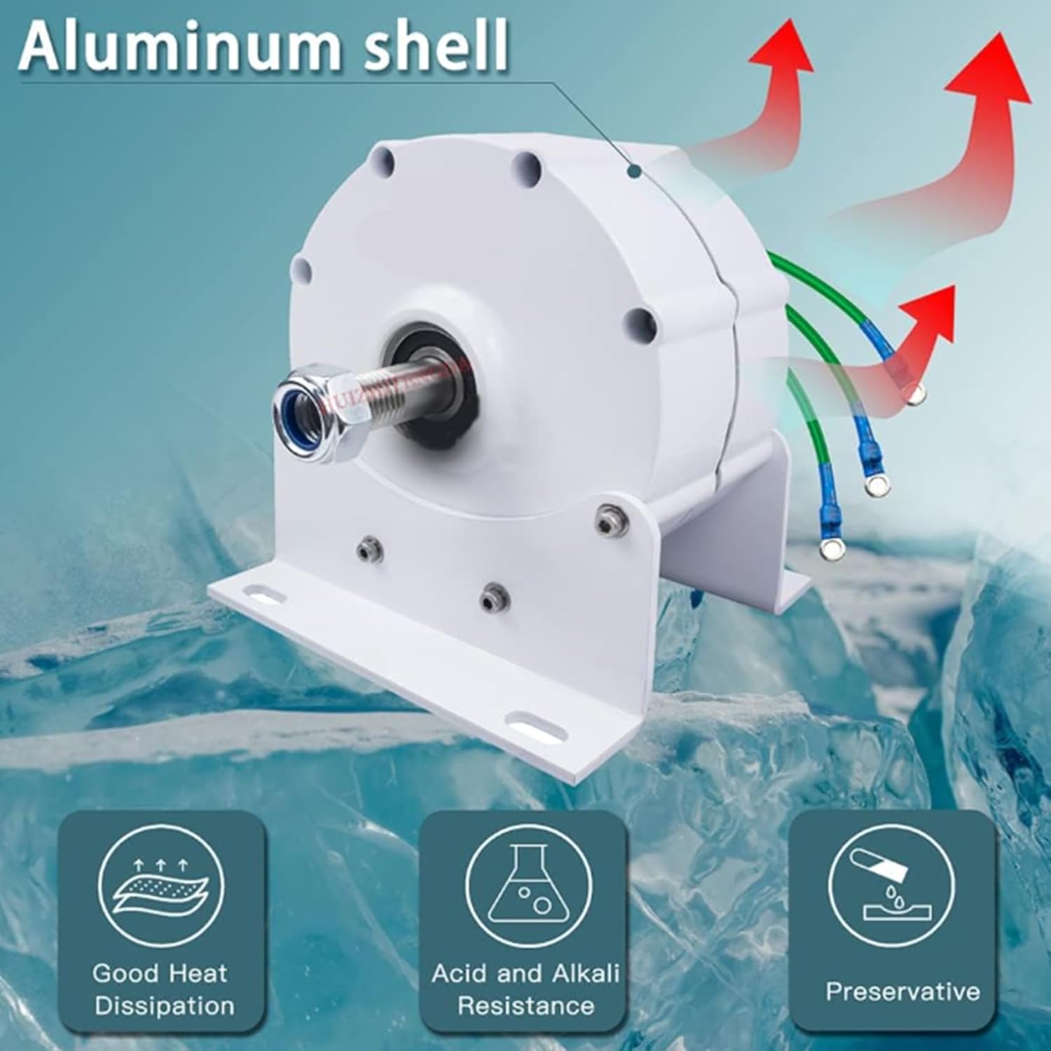 220V,BAOJUHUIKANG Permanent Magnet Generator 100W-14000W, 12V-220V 3 Phase AC Wind Turbine Generator with Base, for DIY Wind Turbine Blade Controller 14000W