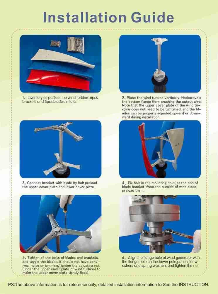 9000W Vertical Axis Wind Turbine Generator with Controller, Portable Wind Turbine Power 12V-220V with MPPT Controller for Home Use