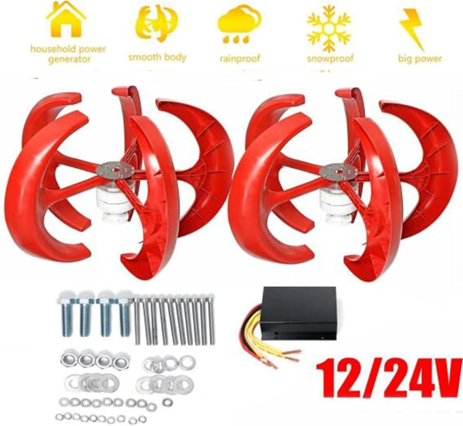 220v,Residential Wind Turbine Horizontal Axis 5 Blades 3000W12V 24V 48V 220V Low Start-Up Wind Speed with Controller and Inverter