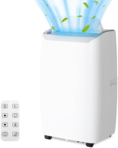 12,000 BTU Portable Air Conditioner, 3 In 1 Portable Ac Unit for 550 Sq.Ft. with Fan, Dehumidifier, Timer, Remote, Low Noise Air Cooler, Small Air Conditioner for Living Room Bedroom