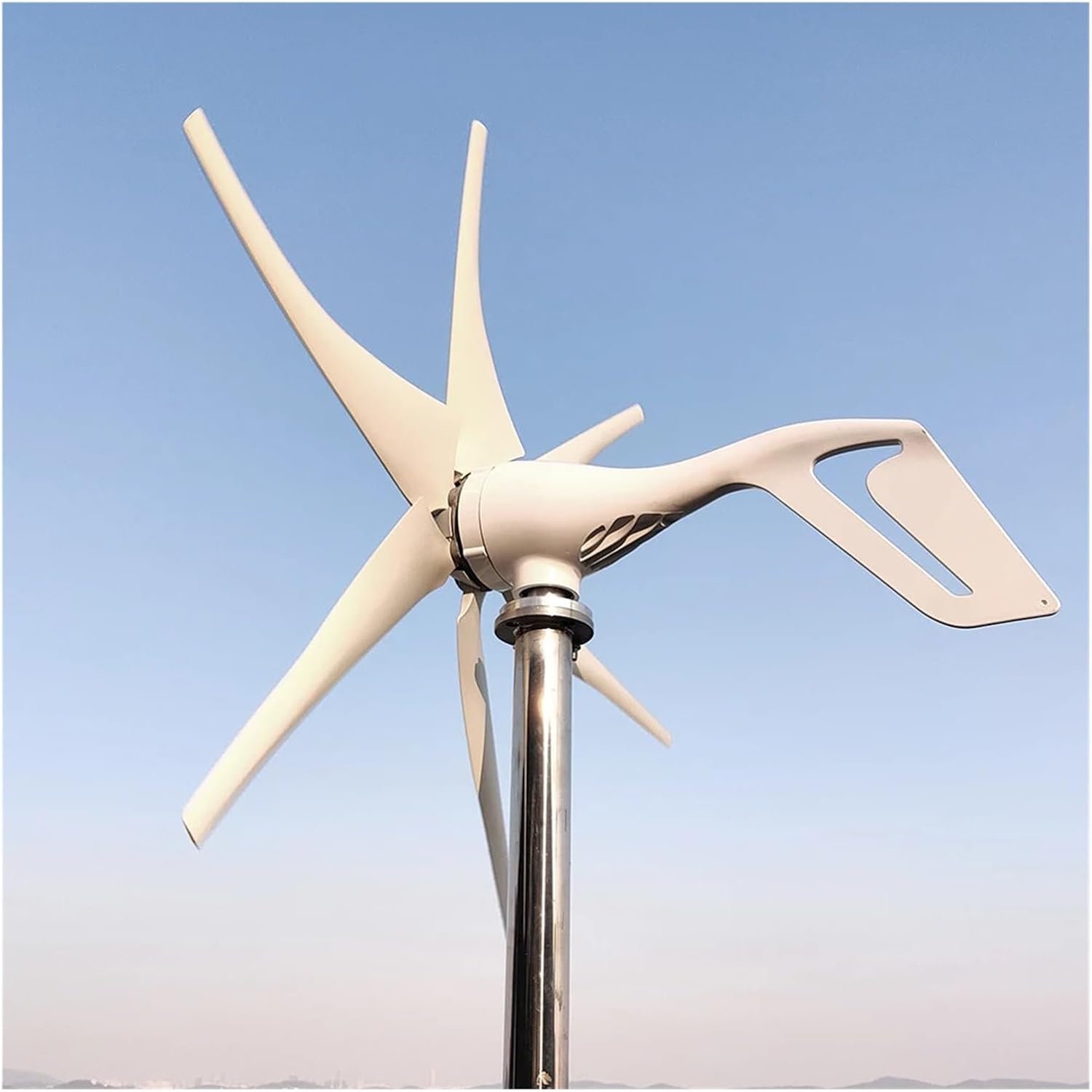 Horizontal Turbine 3000W Low Noise Wind Turbine Generator Kit 12V/24V/48V Low Wind High Eificiency Automitic Multi-Leaf Industrial Energy(1000W,with MPPT Controller_48V)