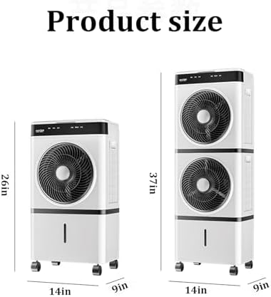 Evaporative Air Cooler,14L Large Water Tank,Three Speed Regulation Portable Air Conditioner,1-12 Hour Timer Function,for Bedrooms, Restaurants, Hotels, Gyms,(Color:Single layer remote control version)