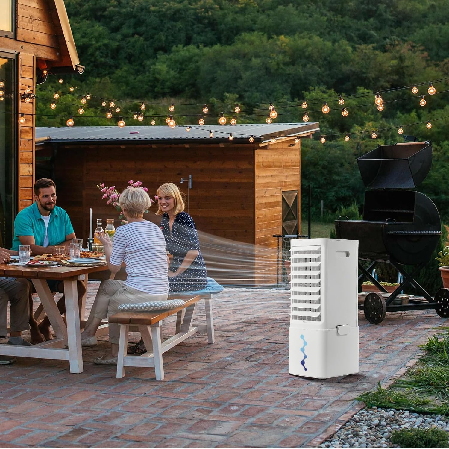 VEVOR Portable Air Conditioner, 9L 550 CFM Swamp Cooler Air Conditioner with 12H Timer & Remote Control, 3-Speed Evaporative Air Cooler with 2 Ice Boxes, Quiet & Movable, Ideal for Outdoor Indoor Use