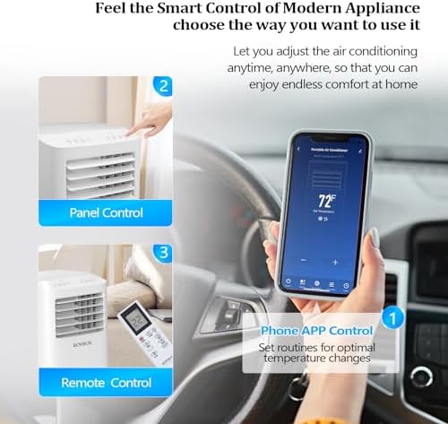 Bonnlo Smart 10,000 BTU Portable Air Conditioner with Remote & APP Function, 3-in-1 Coolor, Dehumidifier, Fan for Rooms up to 400 Sq.Ft., Floor AC Unit with Timer, Rolling Wheels & Installation Kit