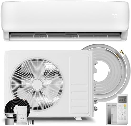 MEPTY 9000BTU Mini Split AC/Heating System, 19 SEER2 Energy Efficient Mini Split Air Conditioner, Ductless Inverter AC Unit with Pre-Charged Condenser, Cools Up to 450sq.ft, Compatible 110V/120V