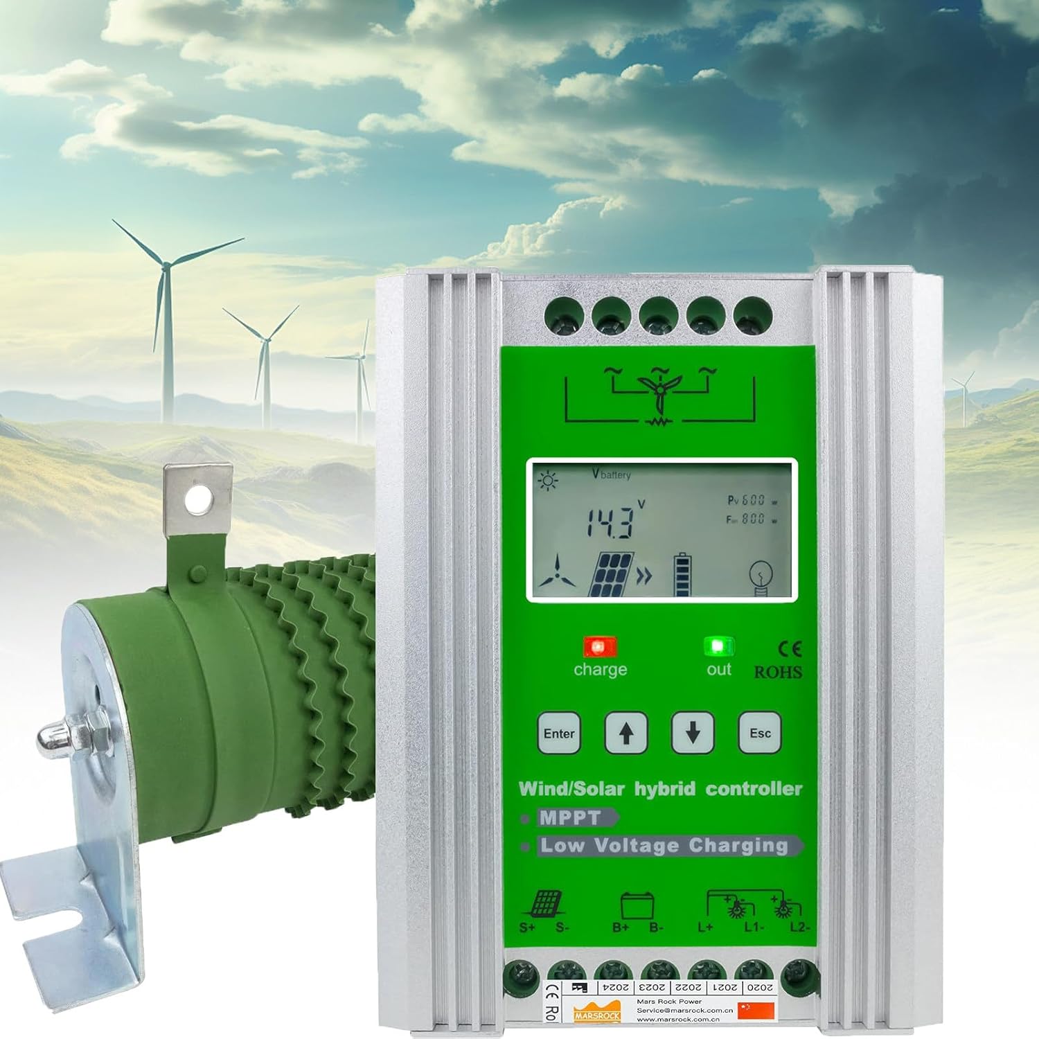 MPPT Wind Solar Hybrid Controller for Wind with Solar Panel, Mppt Boost Hybrid Controller, Wind Generator, Solar Panel, Home Street Lighting Control,48v