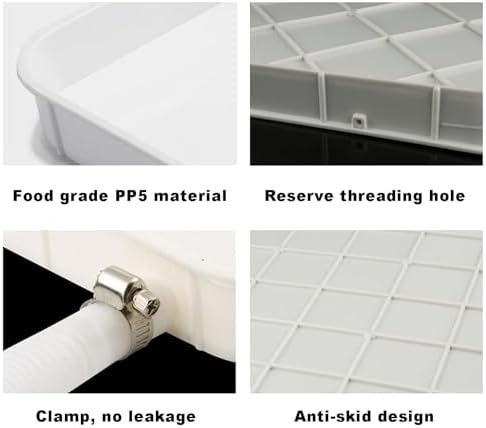 Plastic Drain Pan, Air Conditioner Condensate Drip Pan with 200cm/78.8in Drain Hose, Suitable for Indoor/Outdoor Split Air Conditioners(91.5 * 45 * 3cm/45 * 17.7 * 1.2in)