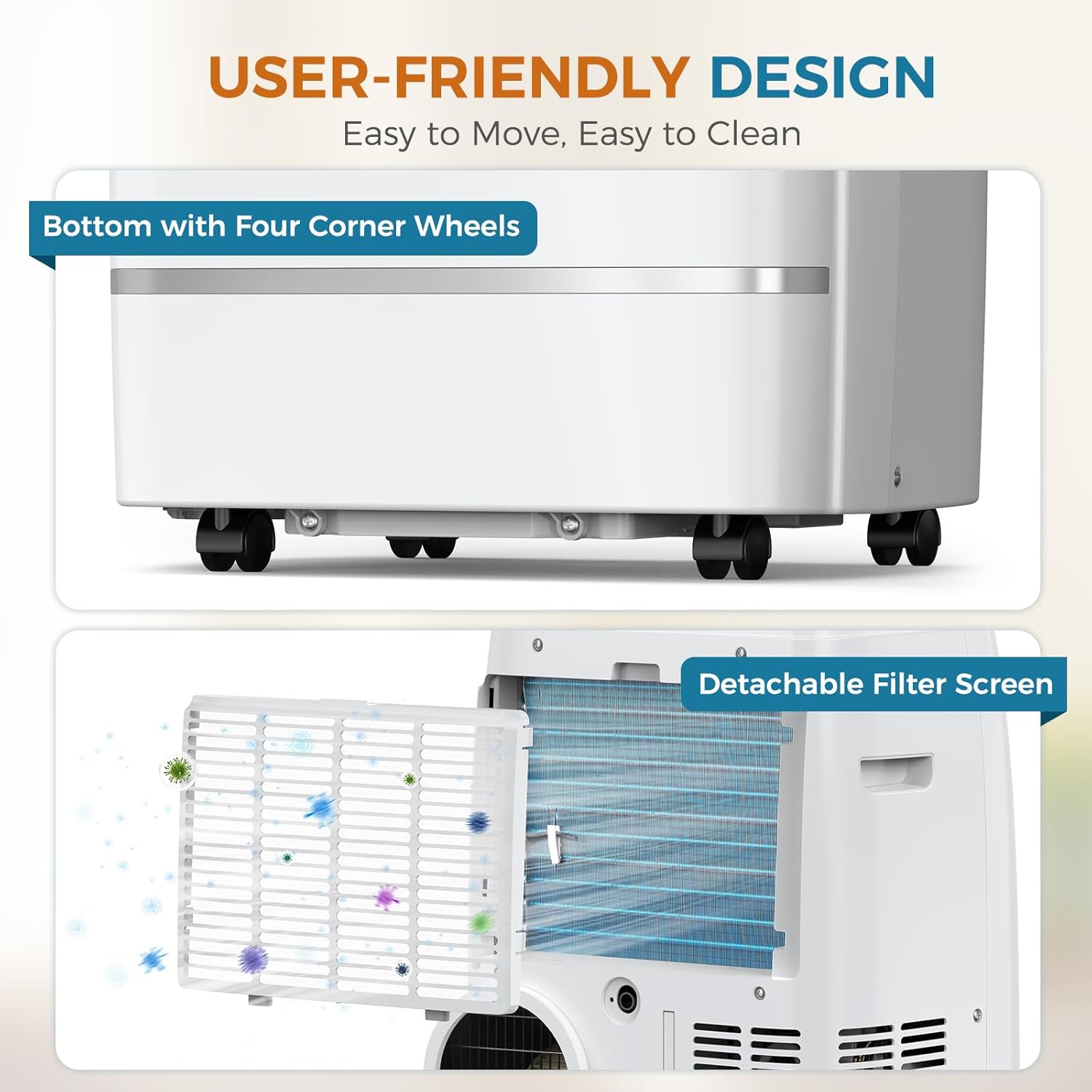 13000 BTUs Portable Air Conditioner with cooling/dehumidification/fan/sleep mode, 4-IN-1 Portable AC with 24H Timer & Remote Control & Window Kit