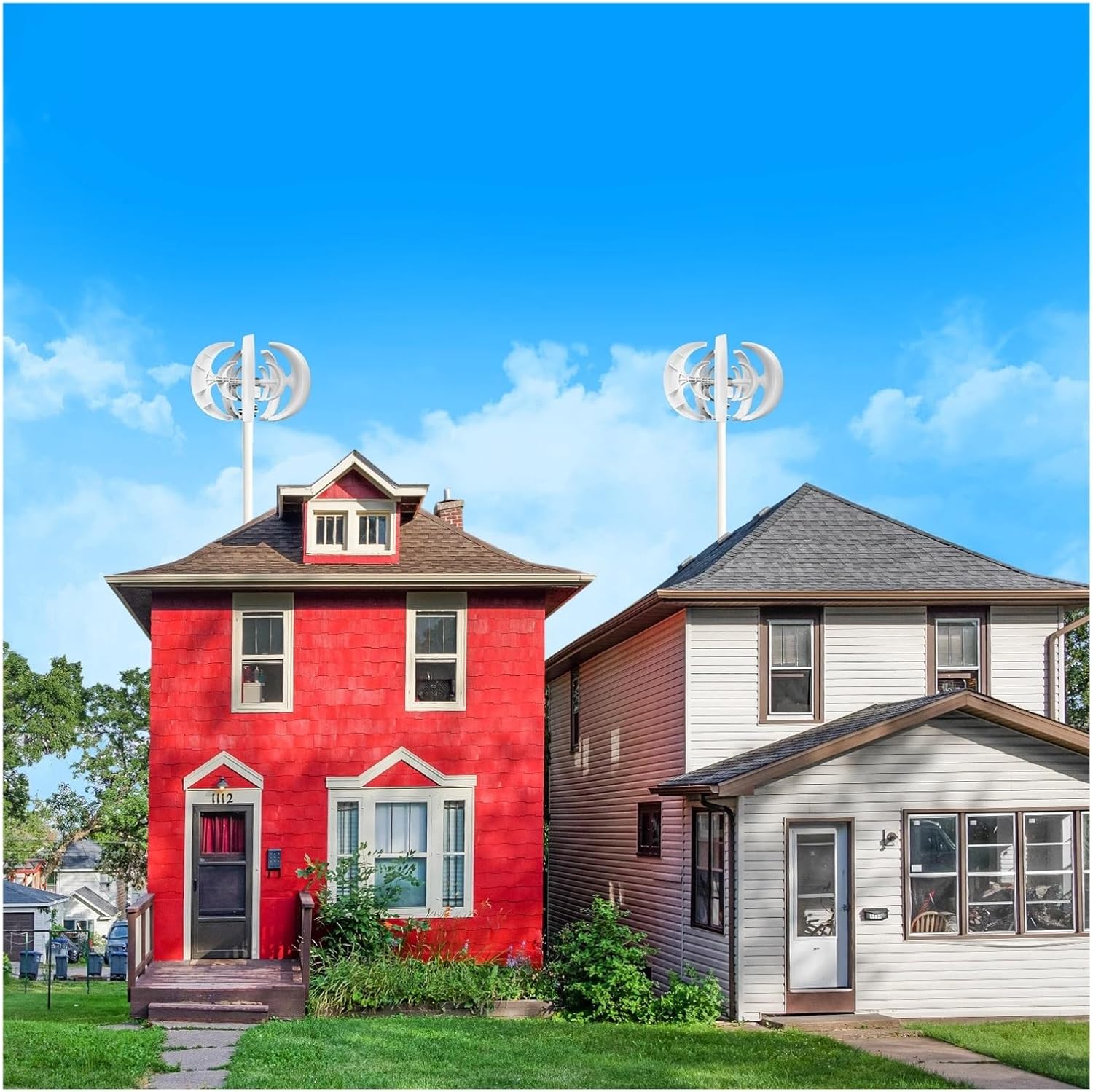 12V Wind Power Generator 1200W Wind Generator with Controller 5 Blades Minitype Lantern Wind Turbine Generator Kit Industrial Energy