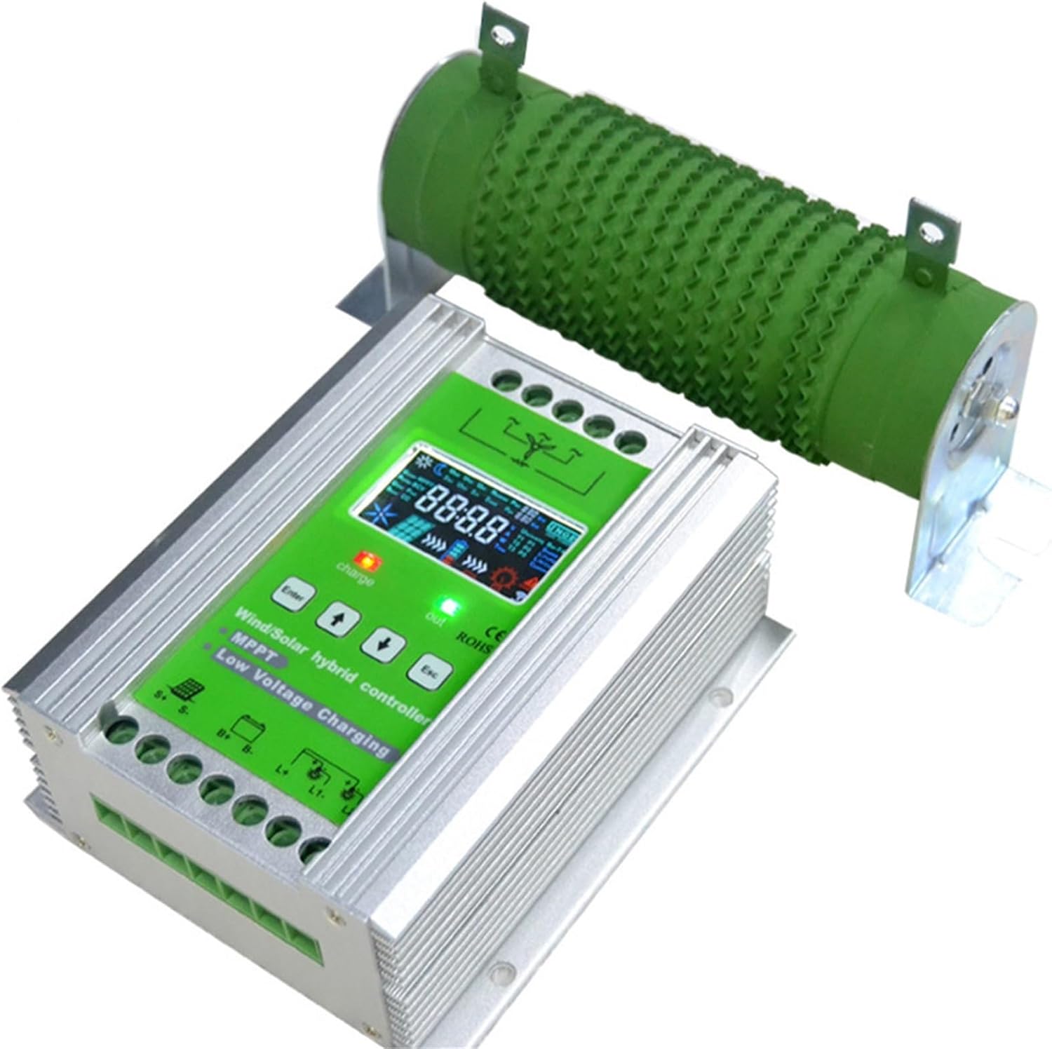 5000-12000W Wind Solar Hybrid Charge Controller, Wind and Solar Panel 12V/24V/48V Off Grid MPPT Wind Turbine Solar Charge Controller(24V-48V,5000w)