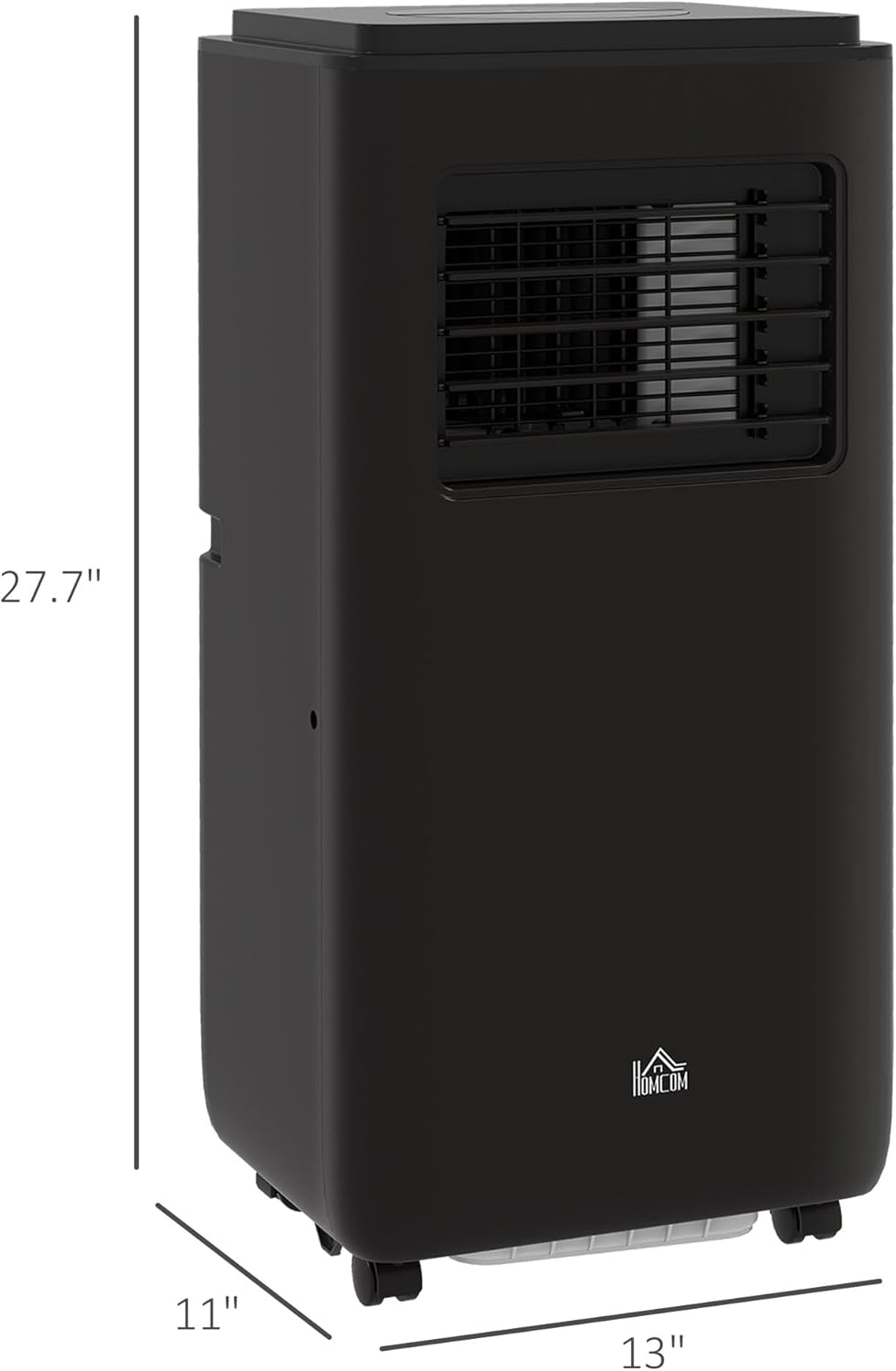 HOMCOM 8000 BTU Air Conditioner for Rooms Up to 345 Sq. Ft., 5-in-1 AC Unit with Cooling Fan, Dehumidifier, Auto, Sleep & Remote, 24H Timer On/Off, Window Installation Kit, Black