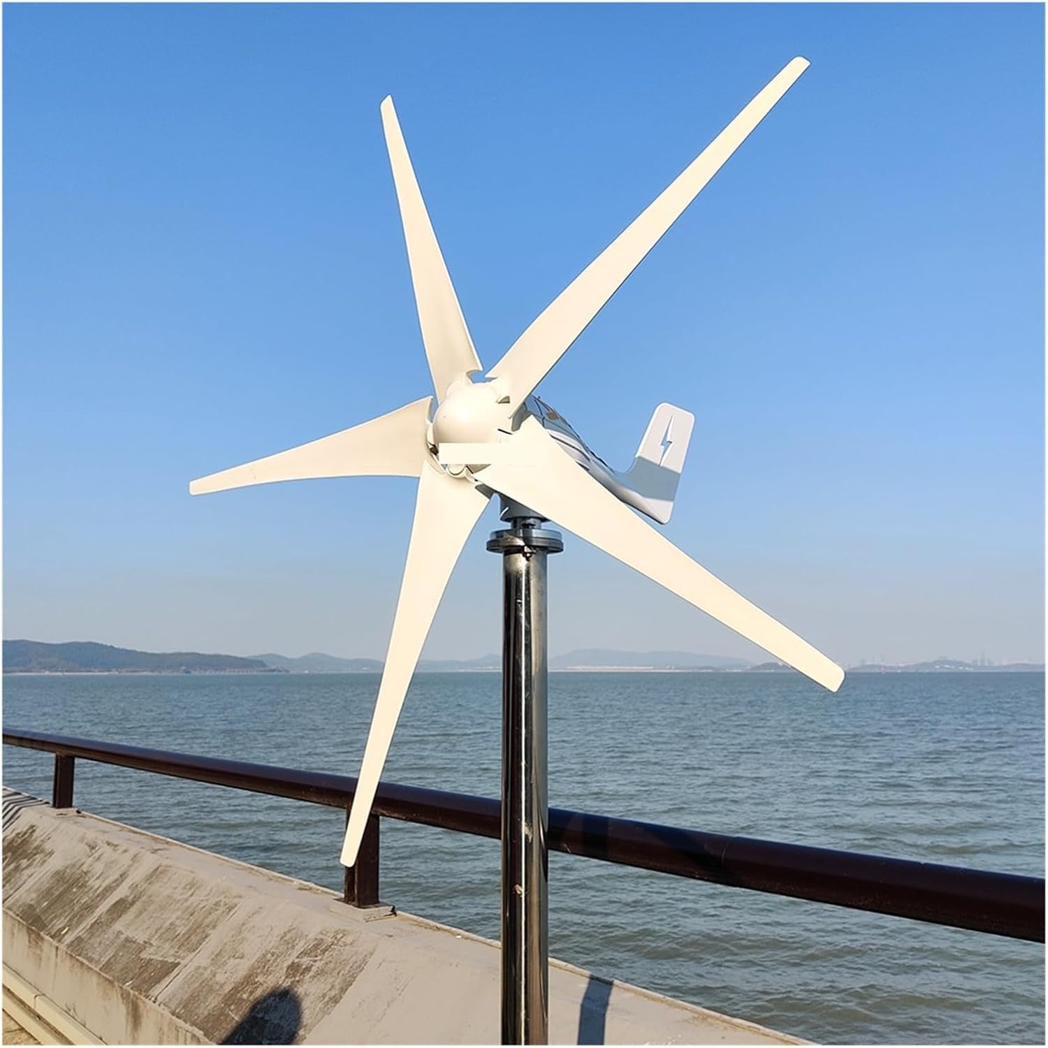 1000W 5 Blades 12V 24V 48V Windmill Wind Power Wind Turbine Generator MPPT Controller for Home Use Industrial Energy(with Hybrid Control,24V)