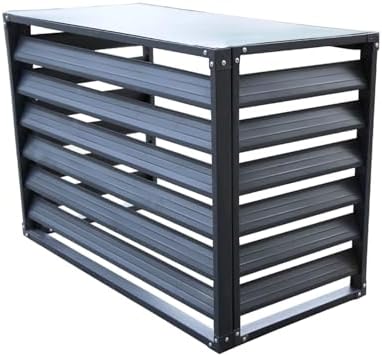Air Conditioner Fence for Outside, Ac Unit Covers Outdoor, Shelf Plant Stand, Noise Reduction, Anti Theft, Outdoor Privacy(Gray,110cm)