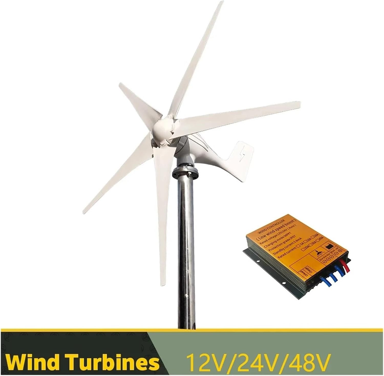 1000W Wind Turbine Generator with MPPT/Charge Controller 12V 24V 48V Windmill Alternative Energy Generator Home Use Industrial Energy(MPPT Wind Controller,24V)