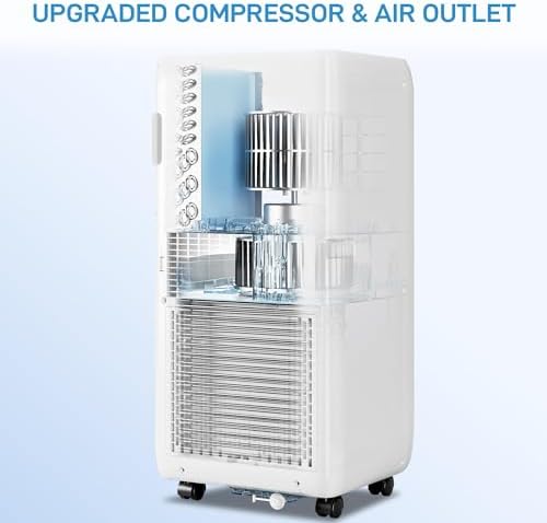 8000 BTU Portable Air Conditioners Cool Up to 350 Sq.Ft,3 IN 1 Cooling AC Unit with Remote Control/LED Display/24Hrs Timer,Ultra-Quiet 50dB,Sleep Mode for Bedroom, Living Room, Office