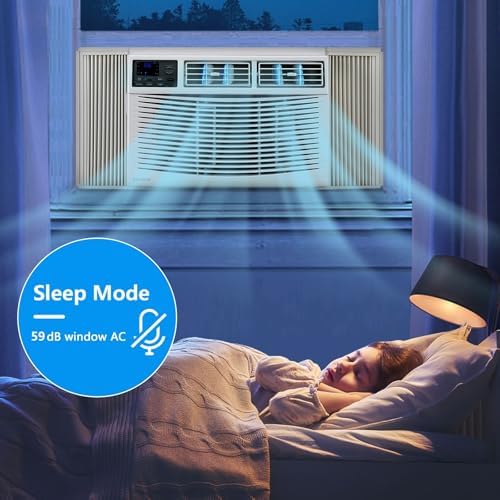 ROVSUN 18000 BTU Air Conditioner Window Unit with Heat, 4-in-1 Window AC Unit Cooler, Heater, Dehumidifier & Fan with Timer, Remote Control & Installation Kit for Rooms up to 1000 Sq. Ft, 208/230V