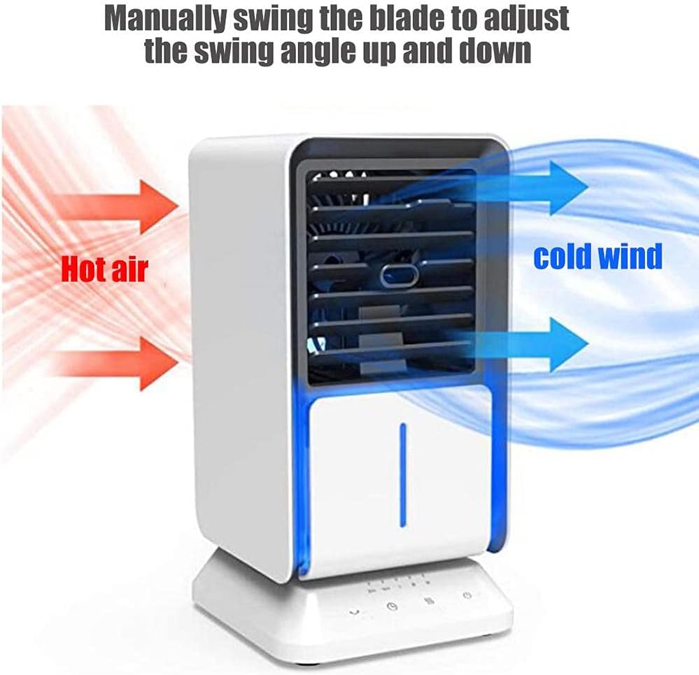 Air Conditioner Air Cooler Mini Fan Portable Airconditioner For Room Home Air Cooling Desktop Usb Charging Air Conditioning Fan-White
