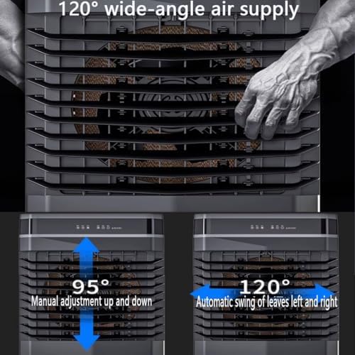 Portable Air Conditioners 3-in-1 Portable AC Unit with 3 Modes Quiet Air Conditioner with 50l Extra Large Water Tank 120° Oscillating 12H Timer Air Cooler Cooling Fan Bedroom Office Apartments