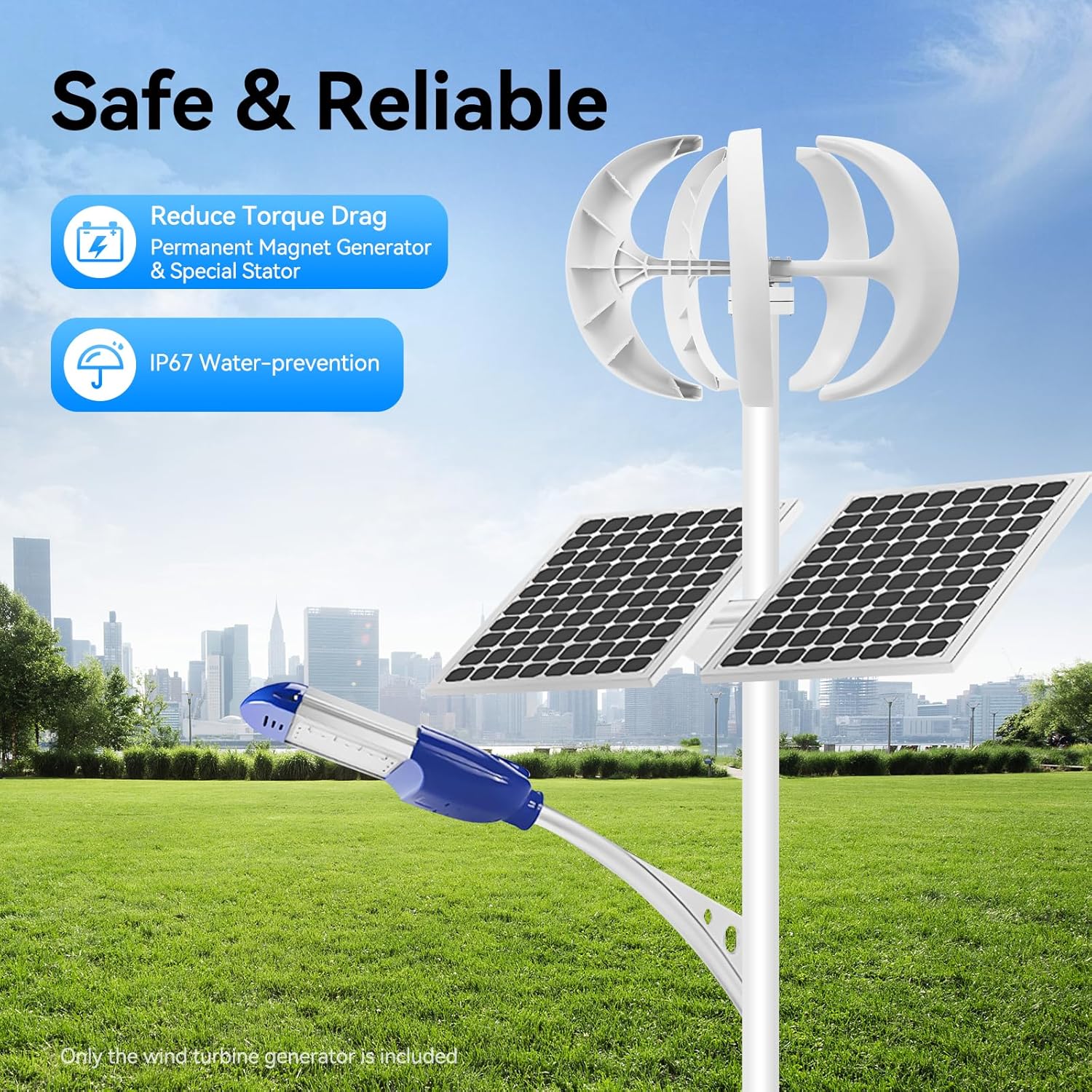 600W Wind Turbine Generator, 24V Wind Turbine Generator Home Windmill Kit, 6.56ft/s Start Wind Speed, 5-Blade Wind Power Generator with Controller for Home, Business, Industrial Energy Supply