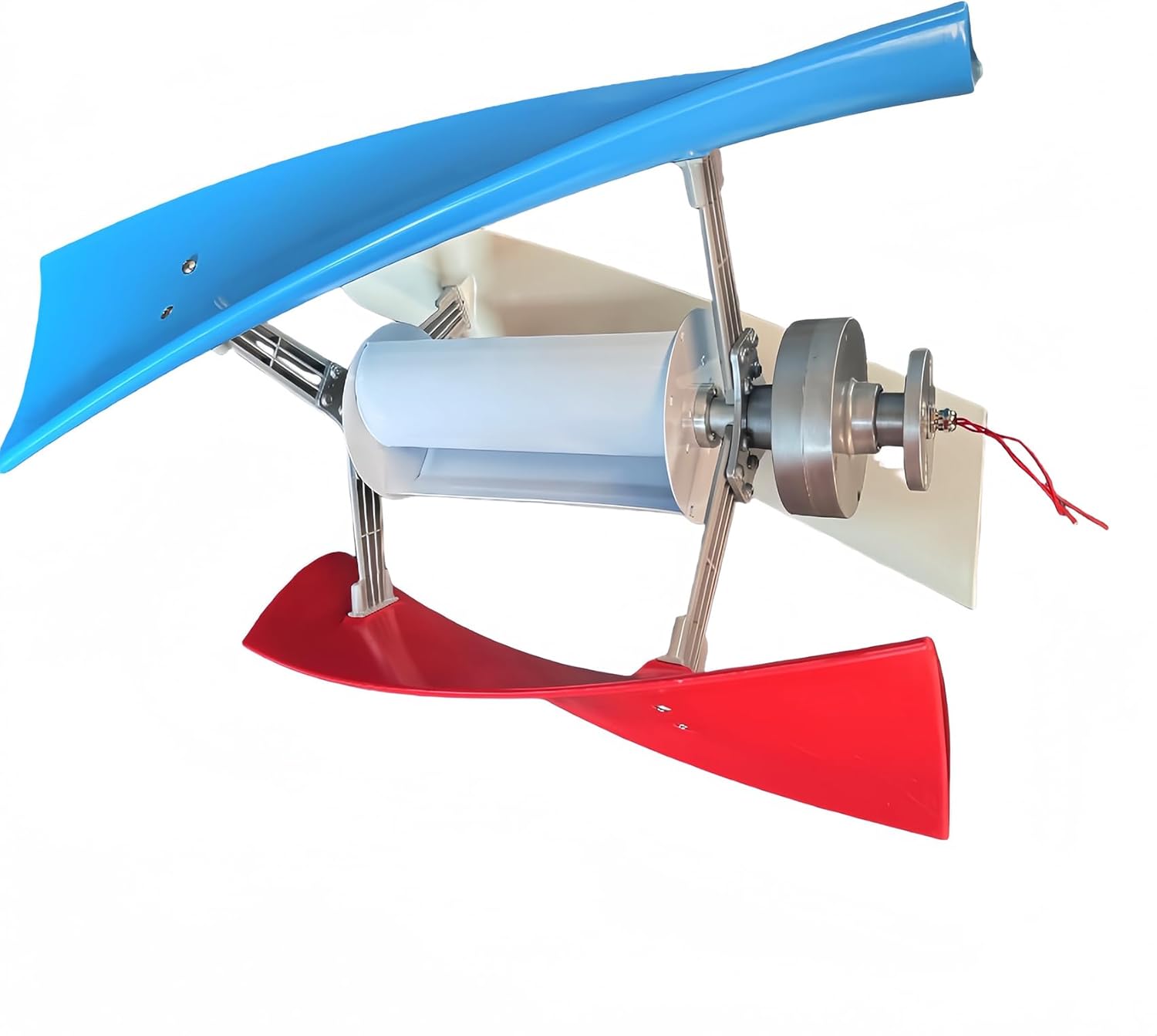 16000W 12V 24V 48V No Noise 3 Blades Wind Turbine Generator Kit, Vertical Wind Turbine Motor with Charge Controller Kit for Home Use(White)