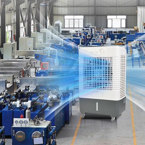 Portable Evaporative Air Cooler - 3 Speed Swamp Cooler, 30L/7.9GAL Air Conditioner for Outdoor & Commercial Use, Energy Efficient Cooling Solution