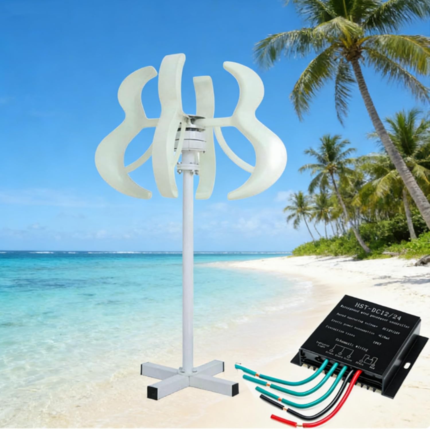 Low Noise Efficient Wind Turbine Generator,12V 24V 48V 220V with Nylon Fiber Blades Permanent Magnet Alternator for Boats Cabins Or Home(14000W)