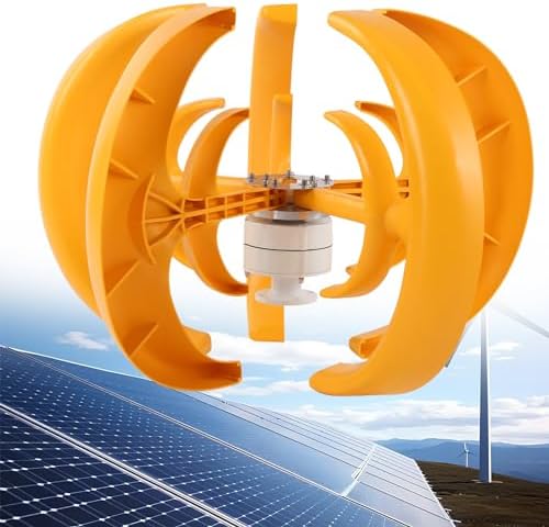 Dual Blades Vertical Wind Turbine Generator Kit, 300W 12V/24V with Controller, Home Use Three-Phase AC Permanent Magnet Generator - Energy Efficient, Black