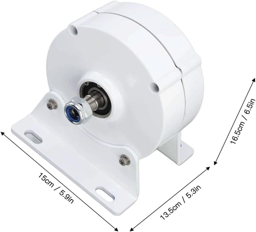 12V- 220V Low Speed AC Alternator Generators,5000W Gearless Permanent Magnet Generator with Base Use for Wind Turbine Water Turbine (White),220v