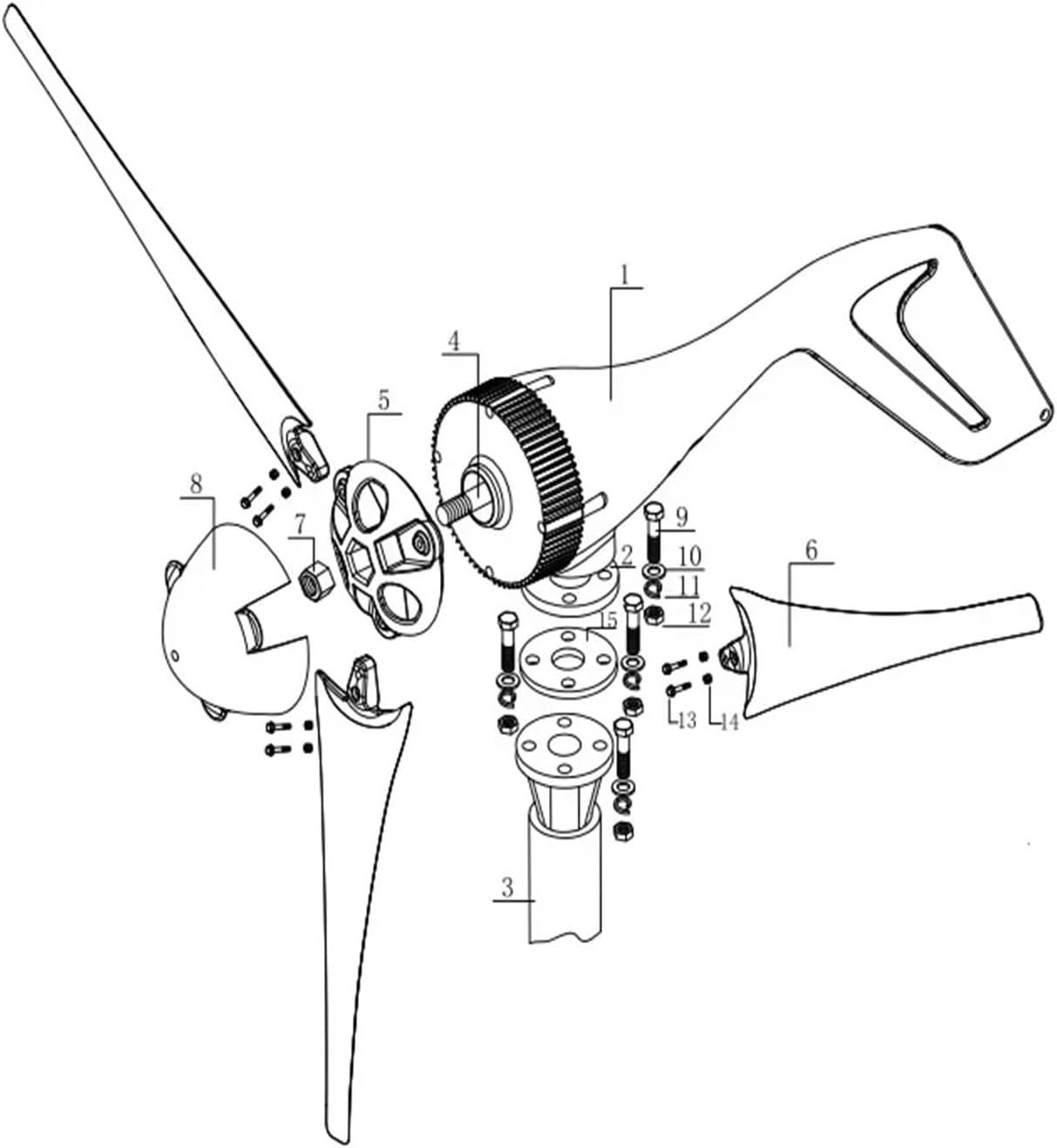400W Wind Turbine Generator AC 12V/24V 3/5 Blades Windmill Wind Turbine for Home Use Windmill Generator with Charge Controller Industrial Energy(5 Blades,24V)