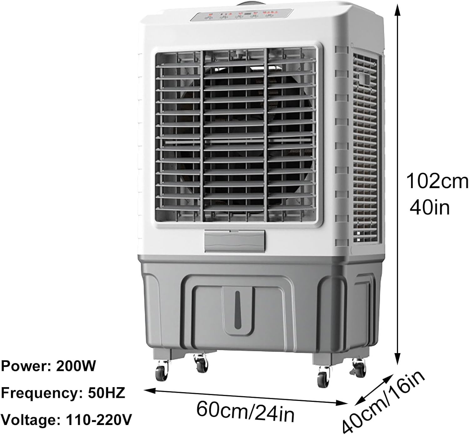 Outdoor Swamp Cooler, Portable Evaporative Air Cooler with Remote Control, 3 in 1 Air Conditioner, 55L Large Water Tank, Evaporative Air Cooler for Room, Industry Humidifier
