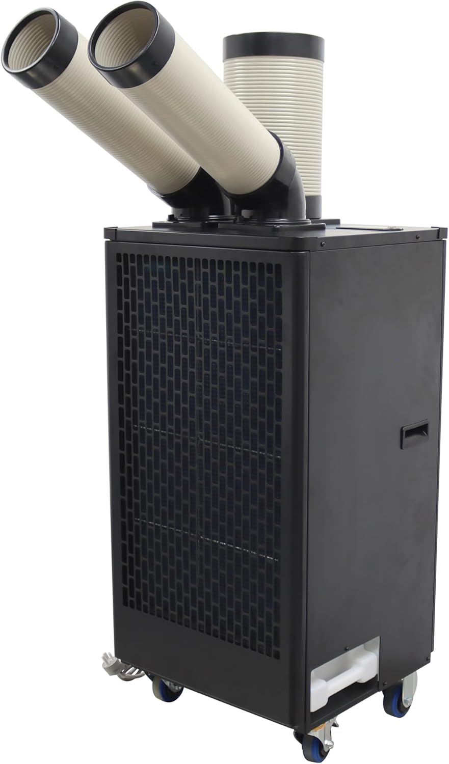 15400BTU/H Industrial Spot Cooler Air Conditioner Industrial Air Conditioner with 2.1Gal Water Tank Portable Mobile Spot Cooler Double Ducts 2.1KW 220V Black