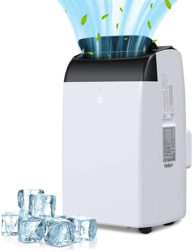 Portable Air Conditioners, 14000 BTU Cooling Capacity for Up to 750 Sq. Ft, Multi-Functional AC Unit with Fan, Dehumidifier, Remote Control, Quiet Operation for Home and Office, Black and White