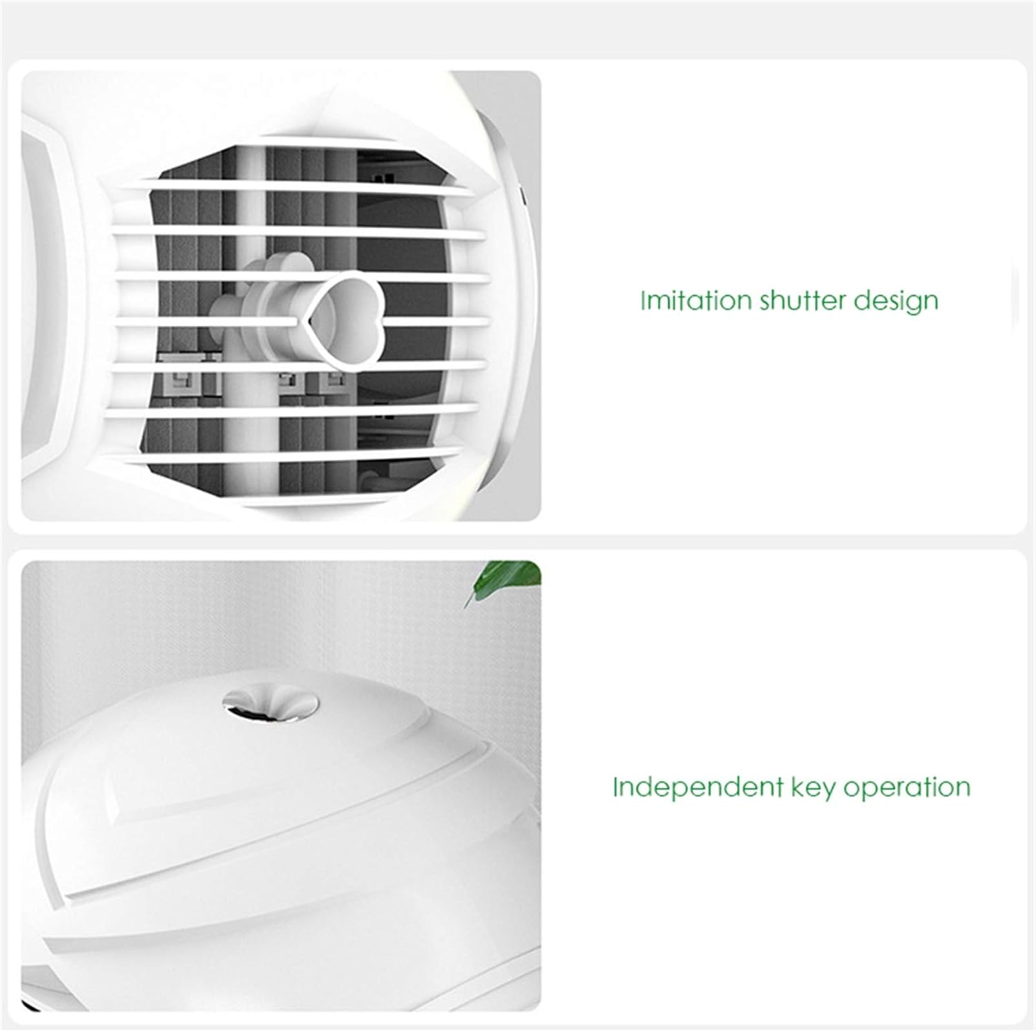 Portable Air Conditioner, Rechargeable Mini Personal Air Cooler Fan with 3 Speed Modes, USB Powered Humidifier, Auto Oscillation Desk Fan for Room Office (White)