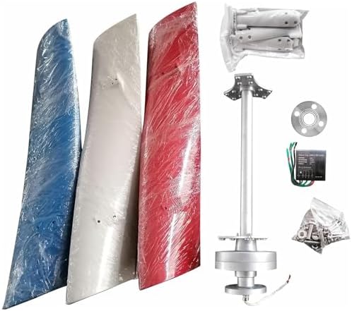 3000W/5000W Vertical Wind Turbine Generator Kit, 12V/24V/48V with 3 Blades, Permanent Magnet for Hybrid Wind & Solar Power Solutions, Efficient Energy Generation