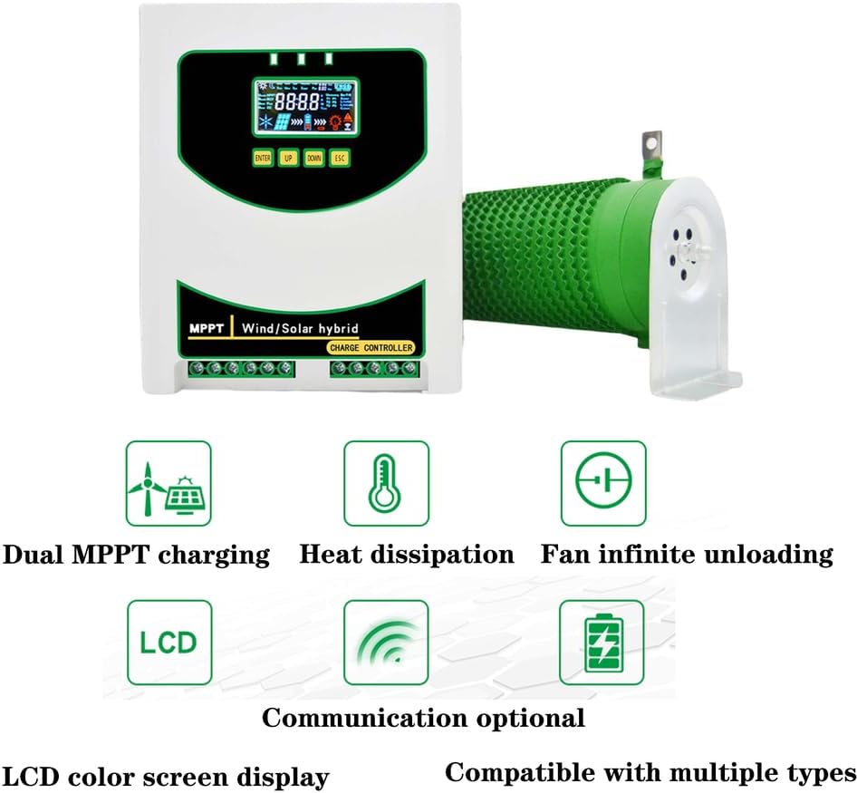 48v,20000W Solar Hybrid System MPPT Charge Controller,Wind Turbine Solar Panel with Dump Load Wind 12V 24V Auto 48V Regulator