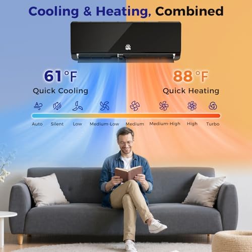 Mini Split Air Conditioner - 18000 BTU Ductless Mini Split Ac/Heating System, 230V 21 SEER2 Wifi Enabled Inverter, 1250Sq.Ft, Split AC Unit with Precharged Heat Pump, R454B with Installation Kit