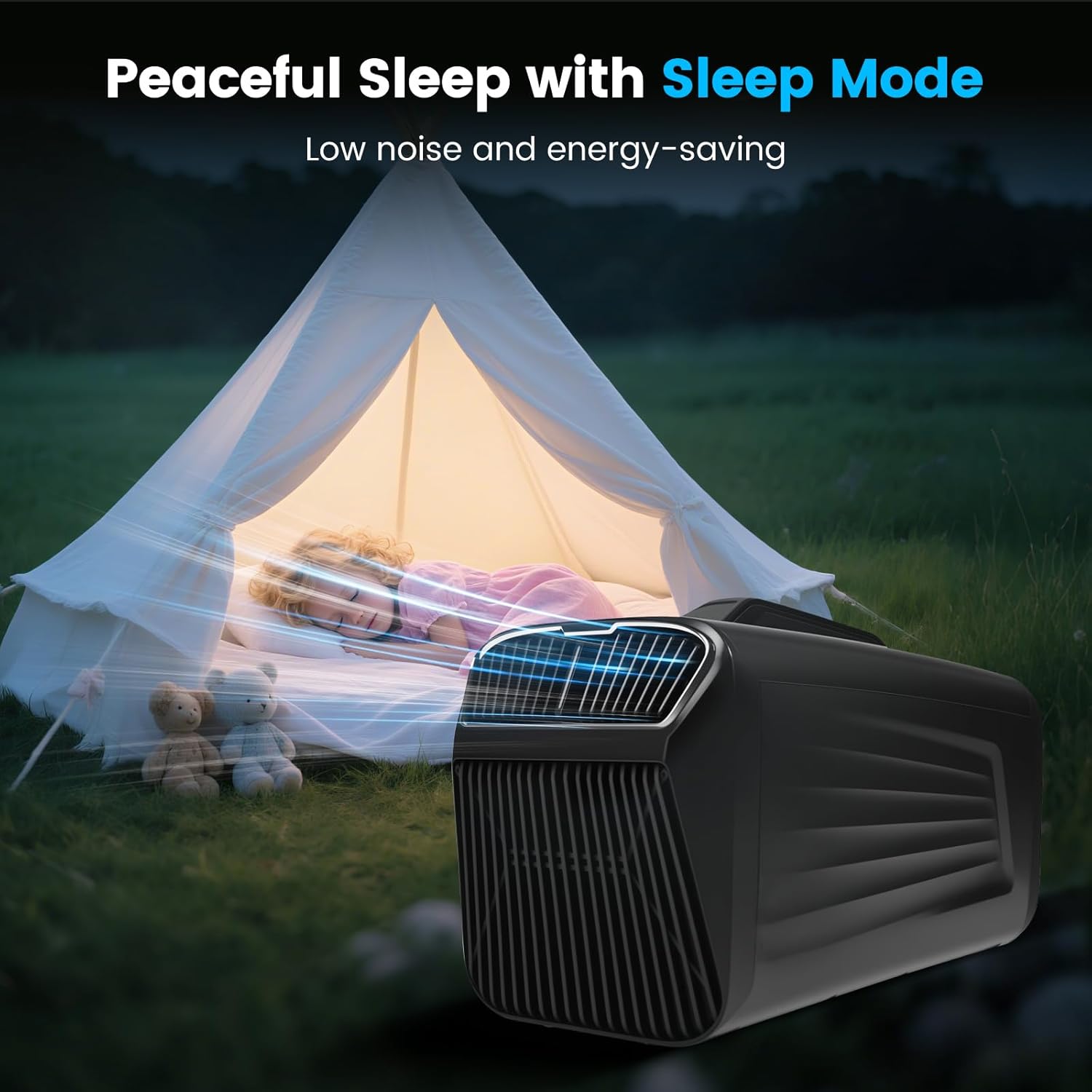 5600BTU Portable Air Conditioner for camping Tent Air Conditioner for RV, Van, Truck, Car – Dual Mode Cooling & Heating AC for Indoor&Outdoor Use