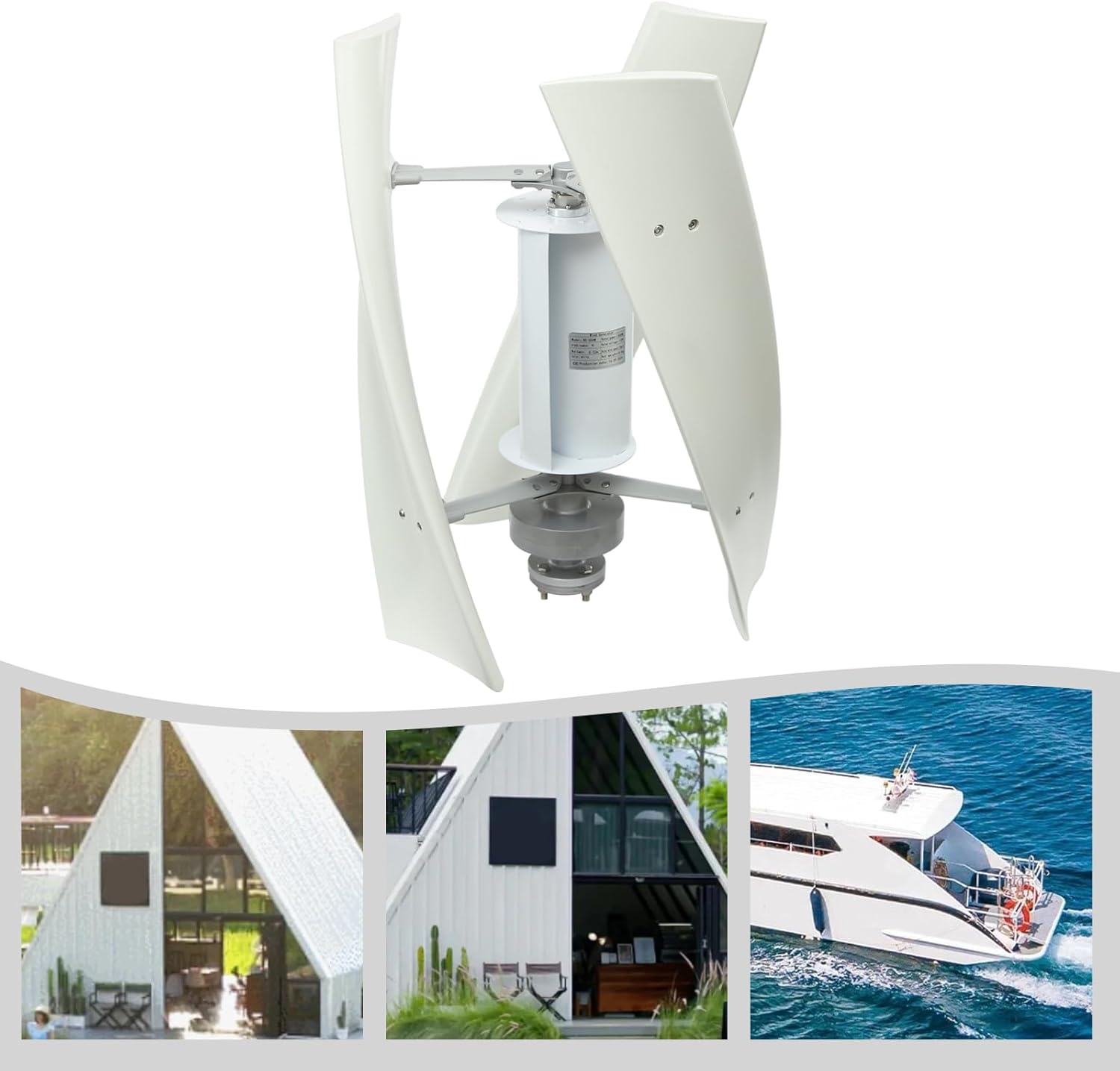 100W Vertical Axis Wind Turbine Generator, 24V Permanent Magnet Levitation Wind Power Turbine Generator Kit with Controller, 3 Blades Vertical Axis Generators for Terrace, Motor Home, Chalet