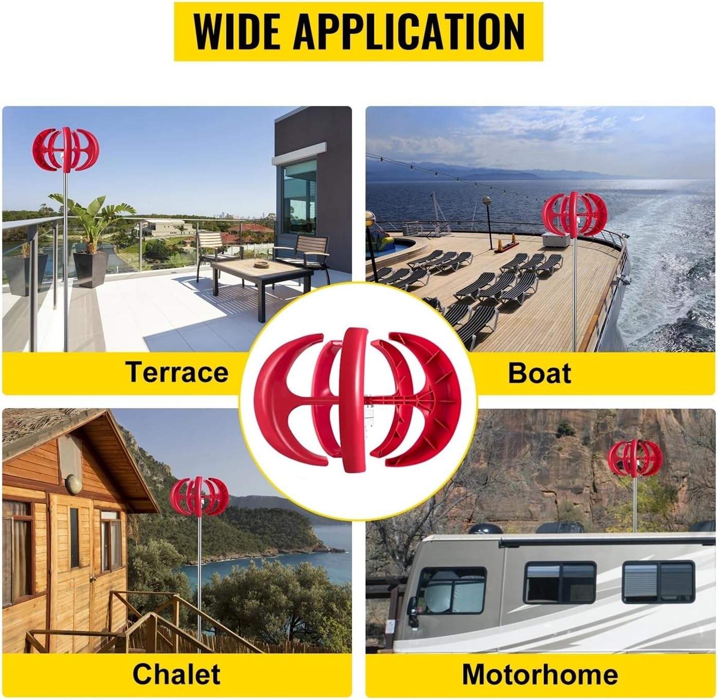 Vertical Axis Wind Turbine Generator 12V 100W/400W/600W tive Energy Generator Small Windmill with Controller Industrial Energy(100W)