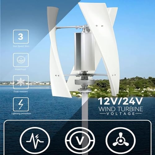 6000W Noiseless Vertical Wind Turbine - High-Efficiency Magnetic Levitation Generator for Home & Farm, Easy Install, Eco-Friendly Renewable Energy, 24V Controller, Sustainable Power Solution