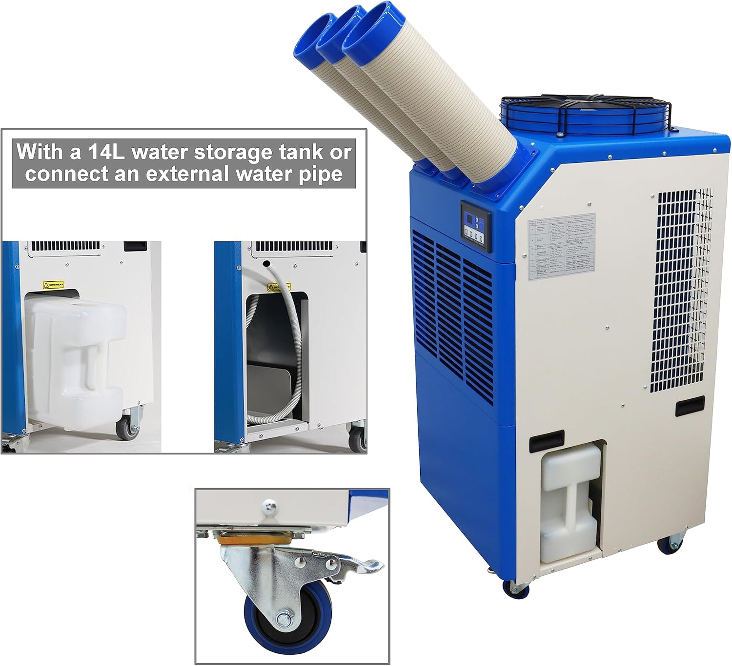 TECHTONGDA Industrial Spot Cooler Mobile Air Conditioner Outdoor Cooling Machine Aircon 220V Columns Outlet 910m³/h Air Flow