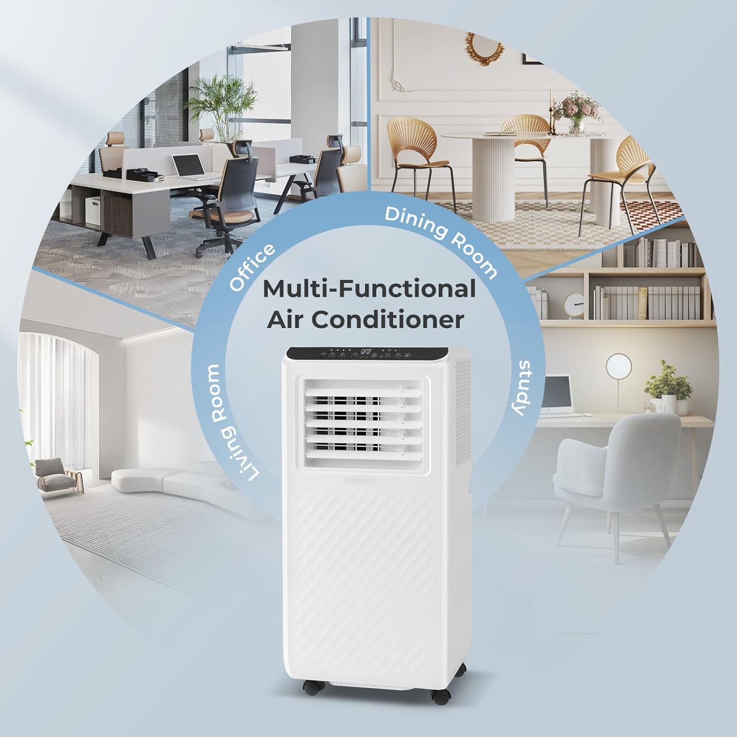 LDAILY 10000 BTU Portable Air Conditioner, 4-in-1 AC Unit with Cooling, Fan, Dehumidifier & Sleep Mode, 24H Timer, Remote Control, Window Kit for Bedrooms & Office up to 250 Sq.Ft.