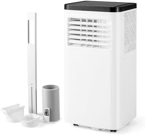 GOFLAME 10000 BTU Portable Air Conditioner, 3-in-1 AC Unit w/Dehumidifier, Cool, Fan, 350 Sq.FT Cooling Area, Air Cooler with Control Panel & Remote Control, Sleep Mode & 24H Timer