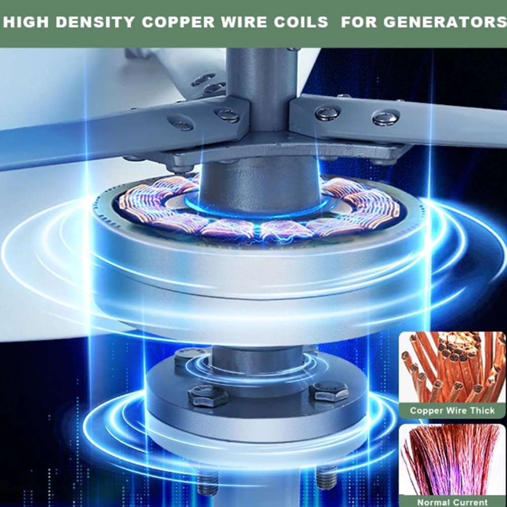 3000W Vertical Coreless Wind Generator Kit 220V 48V 24V 12V Wind Turbine Energy Generator with 220V Voltage Inverter Converter for Residential Use, Off-Grid Systems,12v