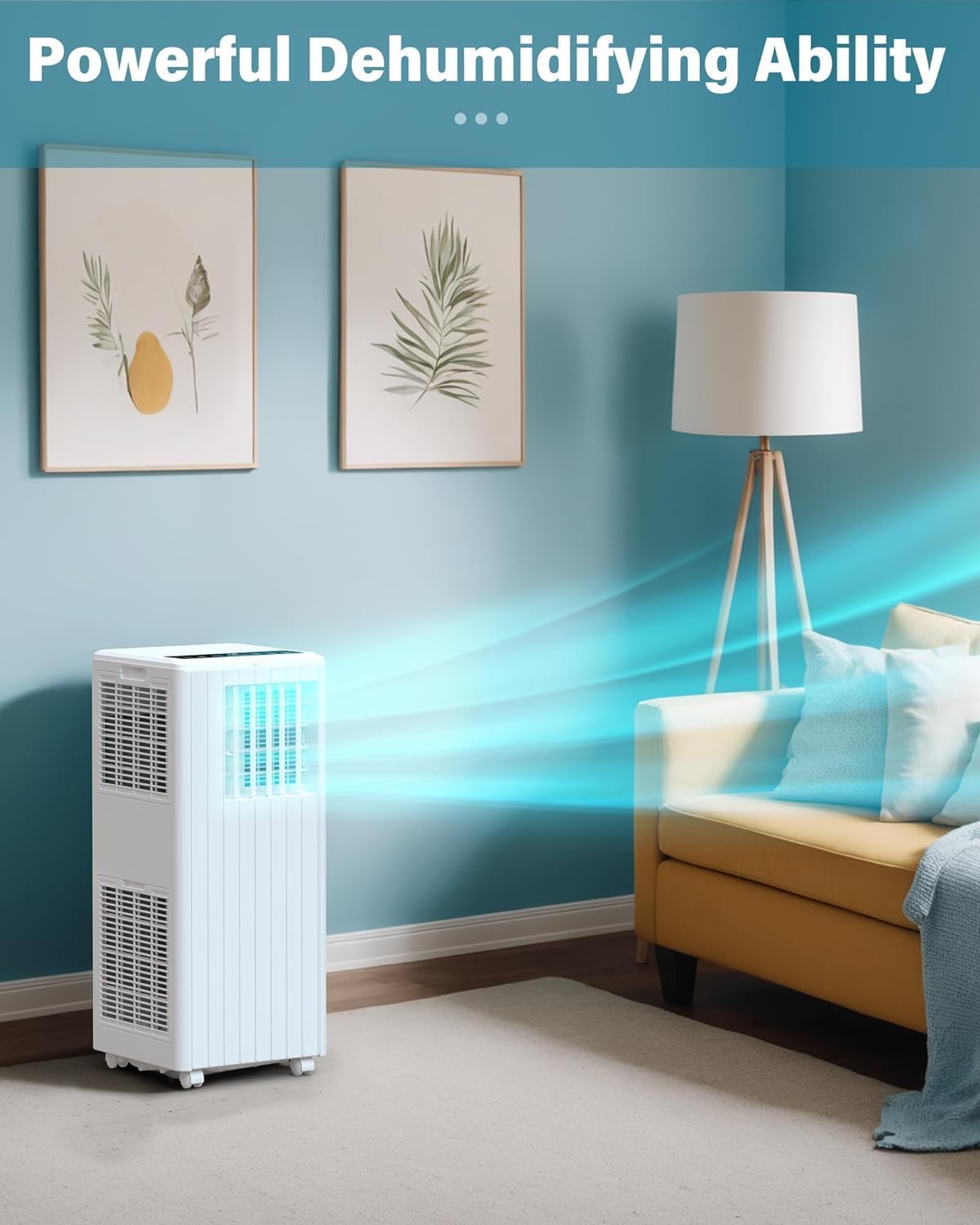 Portable Air Conditioner with Cooling and Dehumidification Capacity,8000BTU Portable AC Suitable for 350 Sq.Ft Air Cooler with a Remote Control Function Easy Movement