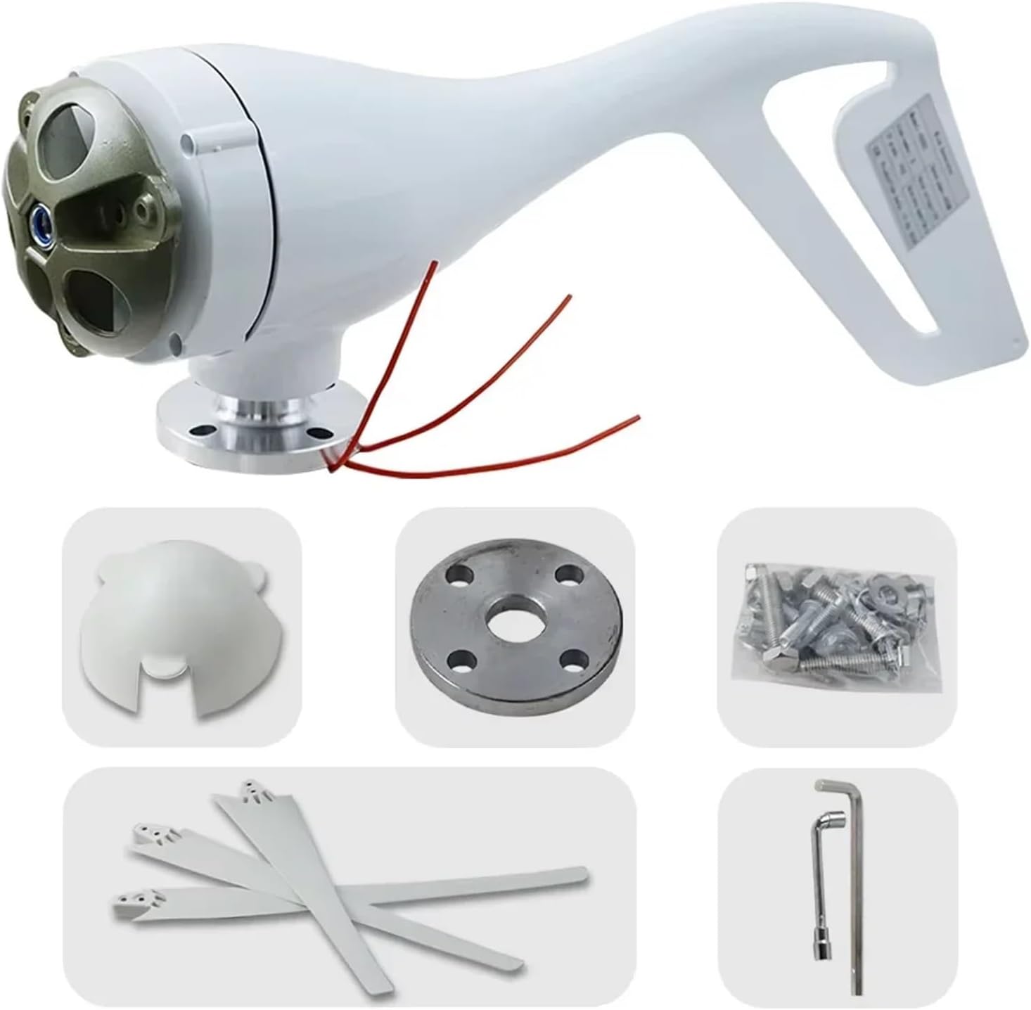 400W Wind Turbine Generator AC 12V/24V 3/5 Blades Windmill Wind Turbine for Home Use Windmill Generator with Charge Controller Industrial Energy(5 Blades,24V)